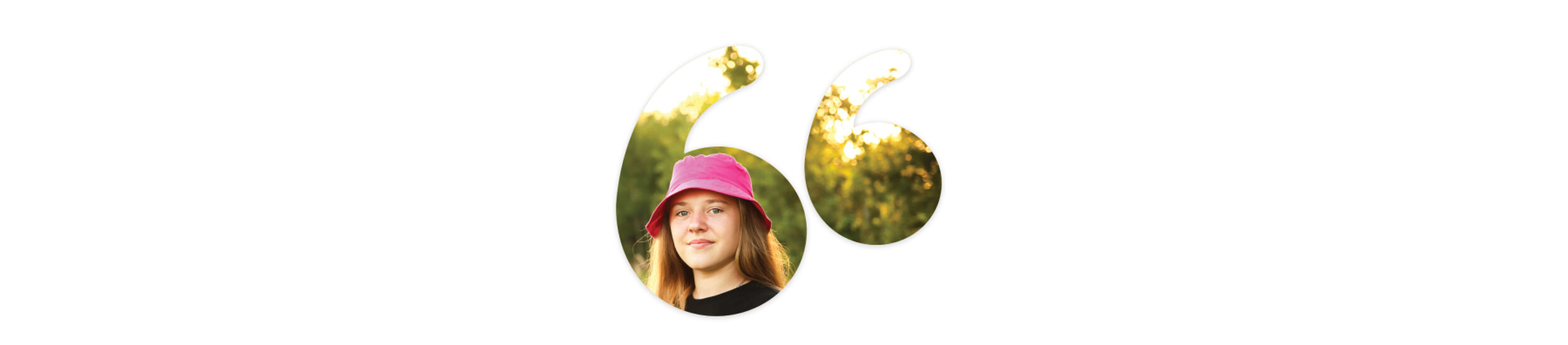 Teenage girl wearing pink hat quotation mark care day FL