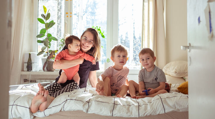 Young mother with her kids 1