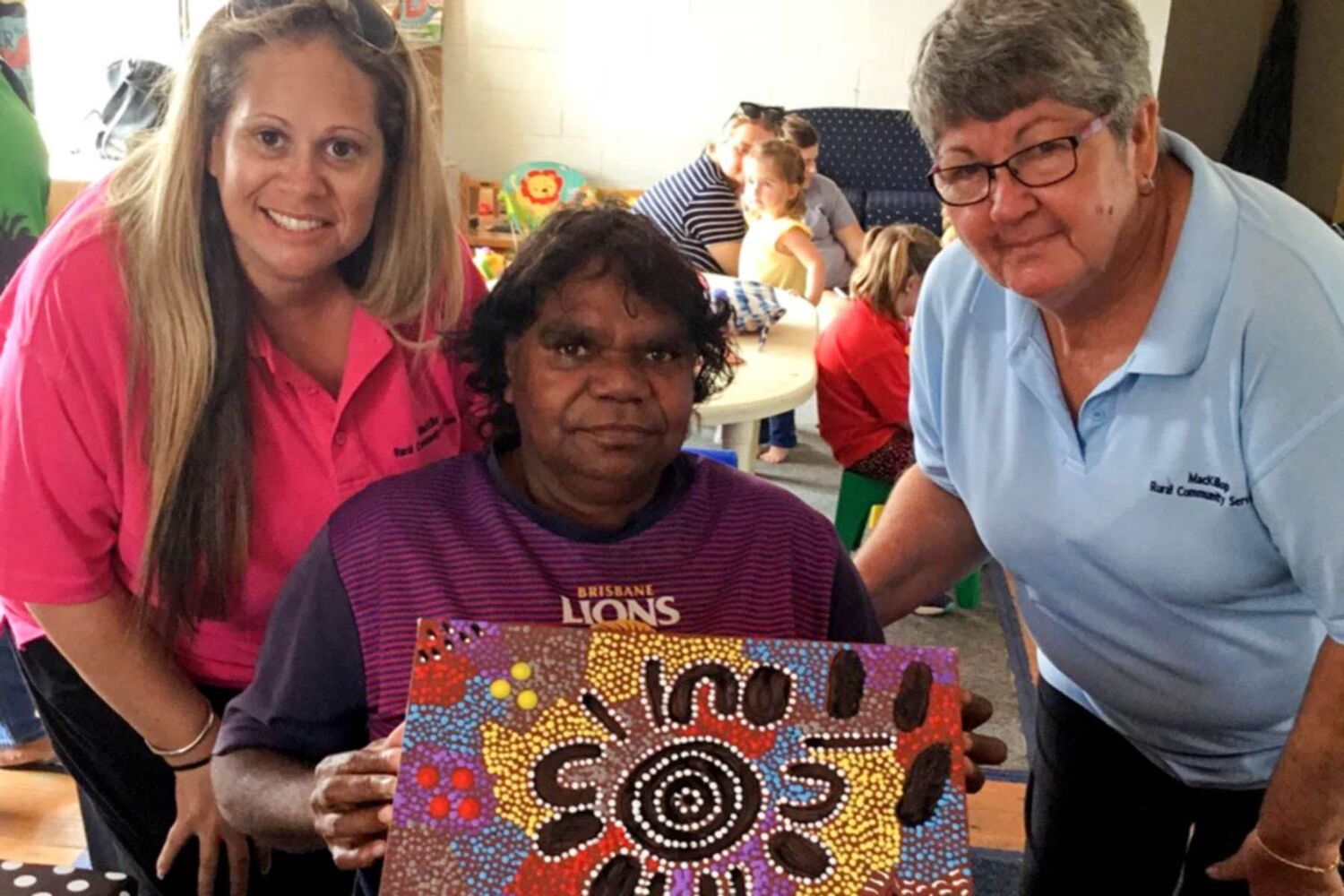 Aboriginal Artist Corrina Visiting MacKillop's Rural Playgroup